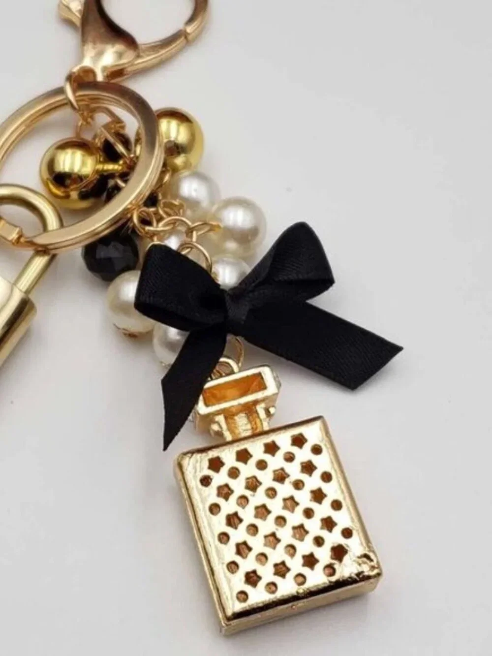 LV Gold Padlock 🔑 Authentic Louis Vuitton Charm + Unbranded Perfume Keychain